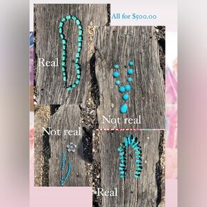 Silver and Blue Floral Necklace with Beaded Strand